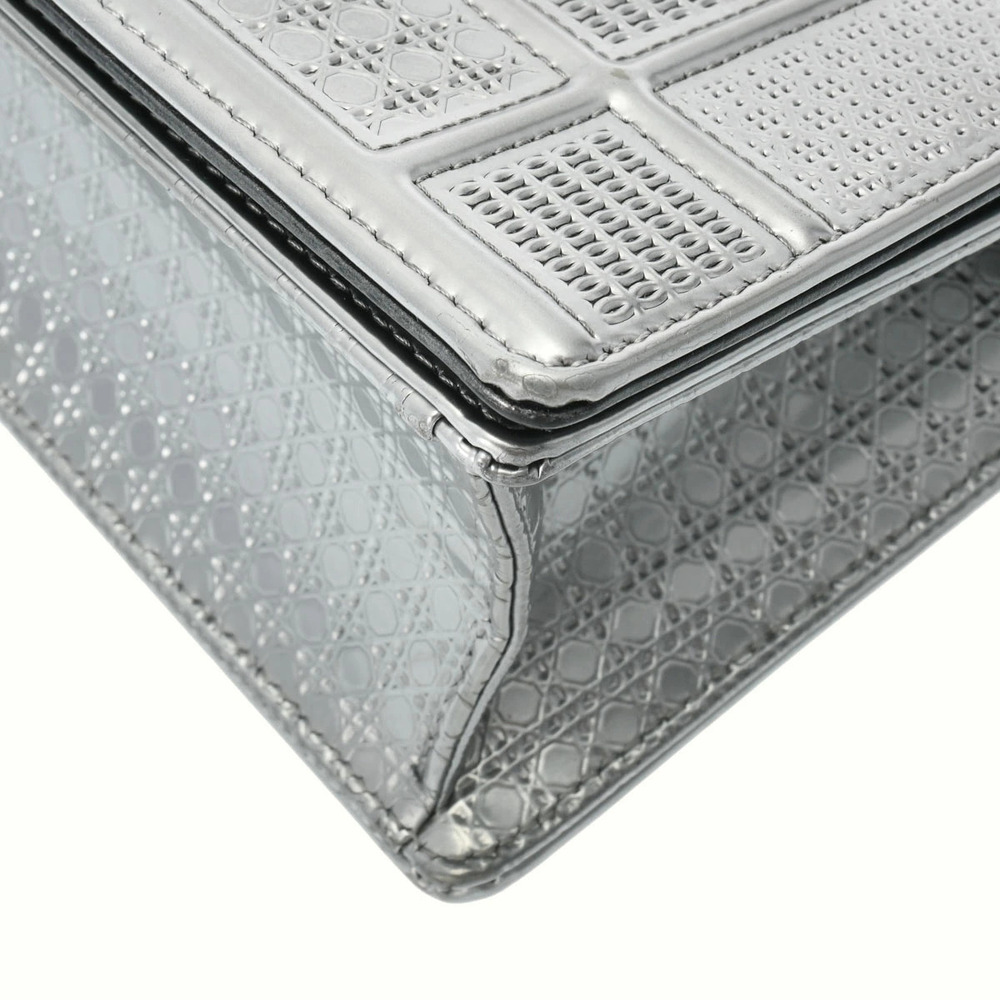 CHRISTIAN DIOR Diorama Chain Shoulder Bag Silver Leather - Picture 7 of 9